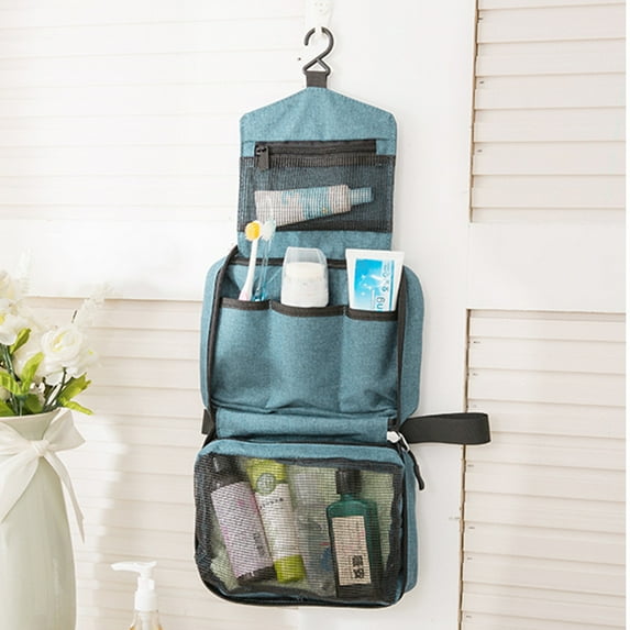 Toiletry Bag Travel Bag with Hanging Hook, Water-resistant Makeup Cosmetic Bag Travel Organizer for Accessories, Shampoo