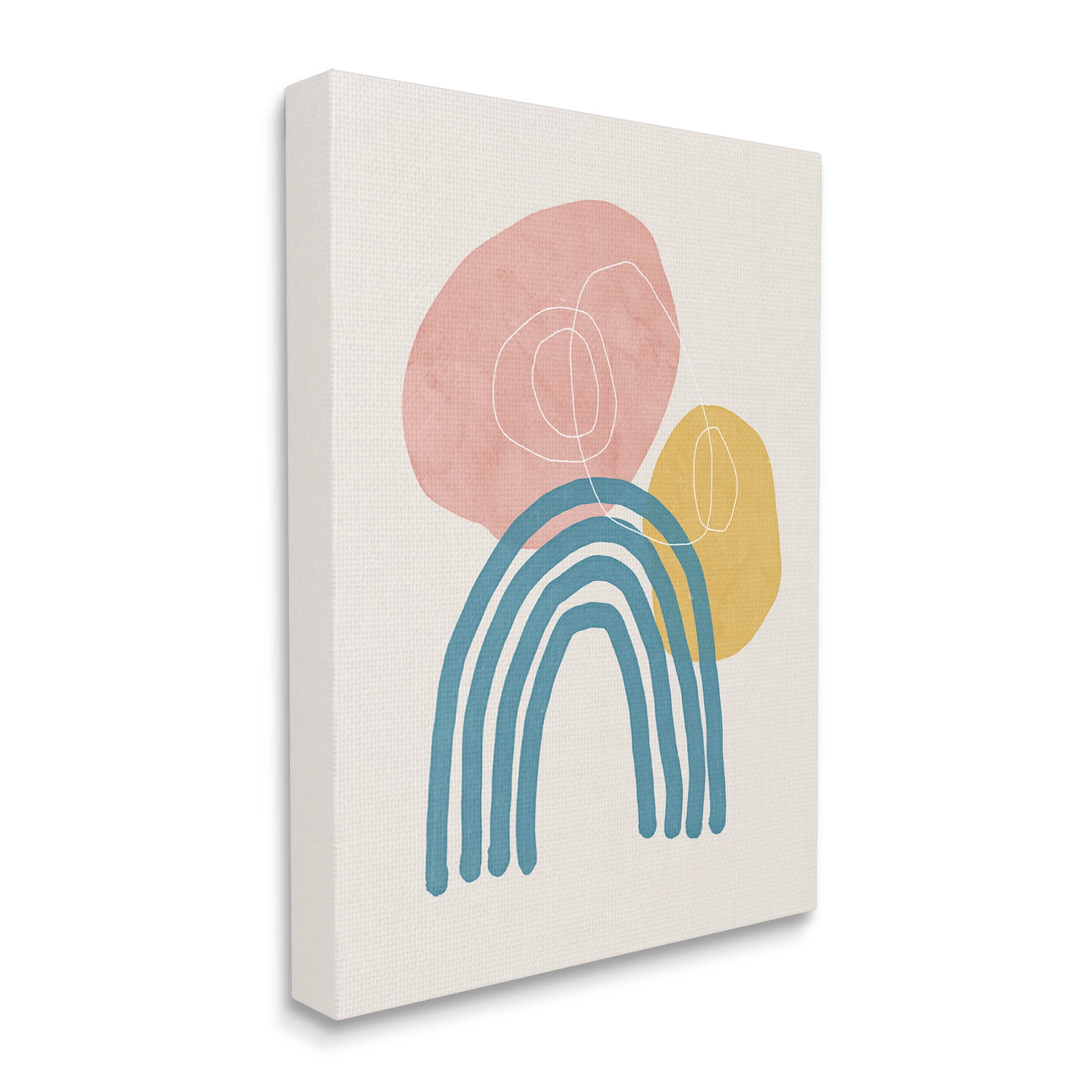 Stupell Industries Abstract Rainbow Round Shapes Graphic Art Gallery Wrapped Canvas Print Wall Art, Design by Nina Blue
