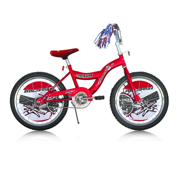 Wonder Wheels 20" BMX Boy's or Girl's S-Type Frame Coaster Brake One Piece Crank Chrome Rims Black Tire - Red