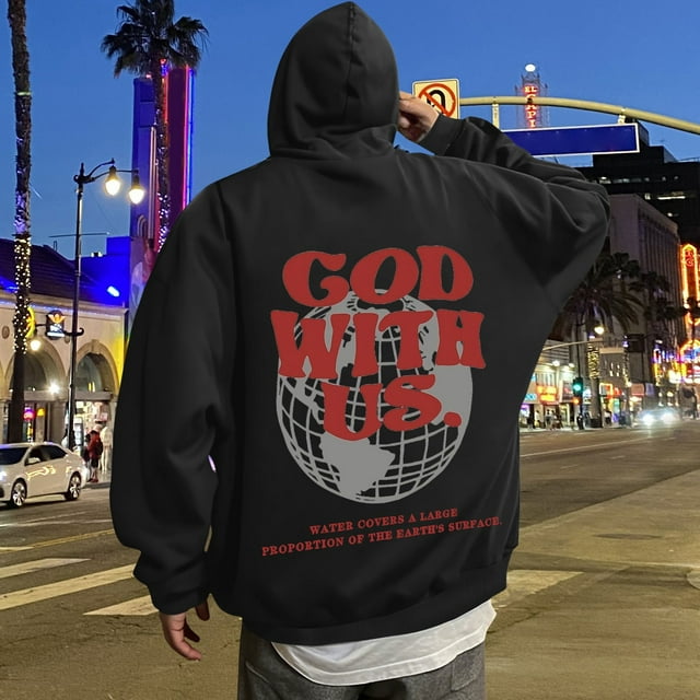 MHFRRA Sudadera con Capucha Estampada para Uso Diario Sudadera Informal para Mayor Comodidad y Estilo En Actividades Deportivas y de Ocio Negro