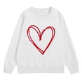 thumbnail image 3 of KAUOD Girls Heart Print Sweatshirts Oversized Love Graphic Knit Pullover Sweater Teen Kids Long Sleeve Cotton Shirt Tops, 3 of 6