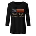 thumbnail image 4 of KHONTS Women's 250 Years T Shirts Patriotic USA Flag 250 Anniversary 3/4 Sleeve Tops Casual Fashion Summer Spring Tees Black L, 4 of 4