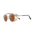 thumbnail image 2 of Retro Round Steampunk Sunglasses, Blocking Side Circle Metal , Vintage Light Gothic Eyewear Glasses, for Men Women Light Brown Lens, 2 of 7