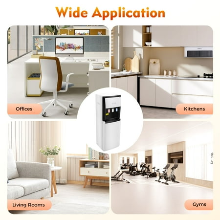 1 PCS White Bottom Loading Water Cooler Dispenser, Hot & Cold Standing Water Dispenser, Hot and Cold Water Dispenser, Suitable for Both Home and Commercial Places, Floor Standing