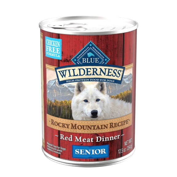 Blue Buffalo Wilderness Rocky Mountain Recipe Senior Wet Dog Food, Red Meat, 12.5oz 12 CT