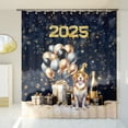 thumbnail image 3 of Happy New Year Brittany Spaniel Welcome 2025 Balloon Firework Party Shower Curtain Brittany Dog Lover Gifts Idea Waterproof Bathroom Bathtub Curtain - 01014, 3 of 5
