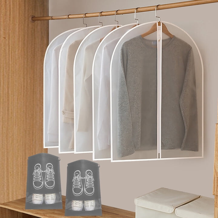 24" x 32" 5 Pack Garment Bags for Hanging Clothes, Garment Bags for