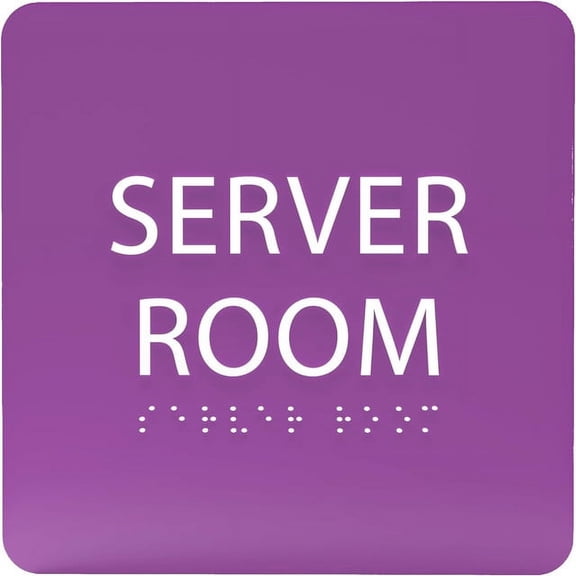 ADA CENTRAL SIGNS - 6" X6" Server Room Sign- ADA Compliant Tactile Graphics Grade 2 Braille Text Acrylic Wall Signs - IT Staff, Authorized Person Only Door Sign for Offices, Hotels, Schools, Warehouse
