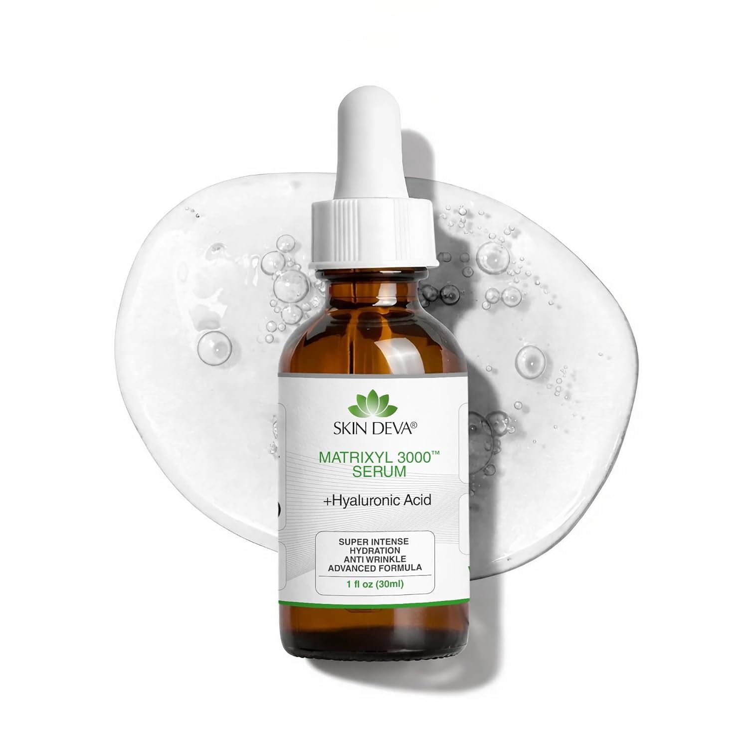Skin Deva Matrixyl 3000 Serum with Hyaluronic Acid & Peptides for Hydration, Firmness & Skin Support, 1 fl oz