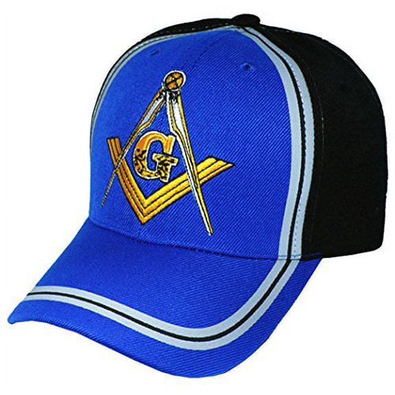 Black Blue and White Mason Cap Freemason Baseball Hat Masons Compass