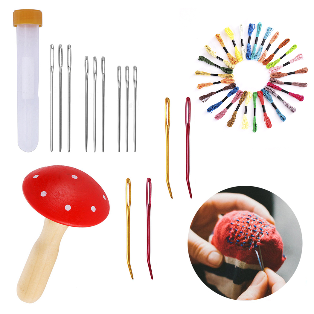 Darning Supplies Kit Creative Wood Darning Mushroom Darning Needle ...