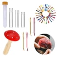 thumbnail image 1 of Darning Supplies Kit Creative Wood Darning Mushroom Darning Needle Sewing Floss, 1 of 10