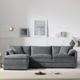 thumbnail image 4 of 103" Chenille Modular Sectional Sofa with Deep and Wide Seat, L Shaped Cloud Couch Set with Double Cushions, 4 Seat Sofa with Movable Ottoman, Oversized Indoor Furniture (Gray), 4 of 11
