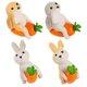 thumbnail image 3 of 4pcs Resin Mini Rabbit Figurines with Carrot Design, Compact Zodiac Bunny Statues for Desktop, Garden & Dollhouse Decoration, Lightweight Cute Animal, 3 of 4