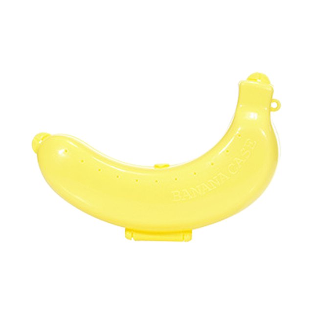 4uds. Estuche de plástico para plátanos Estuche de almacenamiento de plátanos sellado para viajes de camping (amarillo)