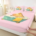 thumbnail image 4 of Erosebridal Cute Kawaii Capybara Bed Sheets For Capybara Lovers Bed Sheets,Orange Fruit King Sheets For Kids Girls 4pcs, 4 of 6