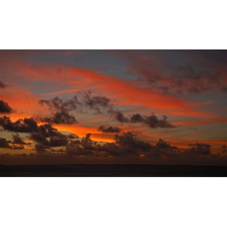 Laminated Poster Sun Sky Evening Clouds Abendstimmung Sunset Coast Poster Print 11 x