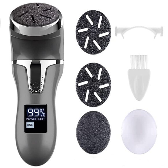14 in 1 Electric Foot Callus Remover , Rechargeable Pedicure Foot File with 3 Rollers & 2 Speeds, IPx7 Dead Skin Remover kit for Feet, Dry, Hard and Dead Skin, LED Battery Display