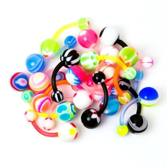 Belly Button Rings 20 Mixed Bio Flex 14g 3/8"