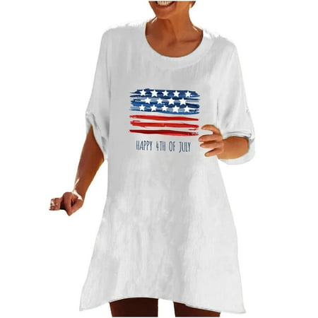 

White Blouse for Women Womens Blouses And Tops Dressy Fashion Women s Summer Round-Neck Short Sleeve Print Casual T-shirt Blouse Corset Tops for Women White XL