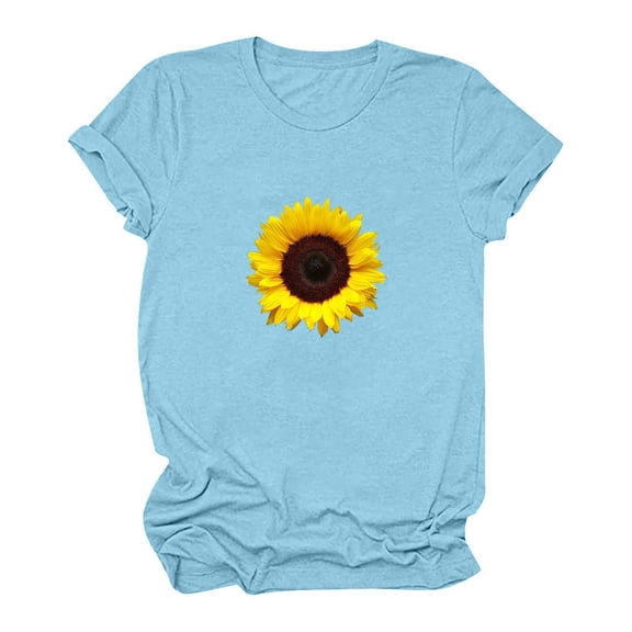 VOONCAS Womens Short Sleeve Crewneck Cotton T-Shirt, Solid Basic Soft Comfortable Tee, Everyday Casual Top, Blue,Size S