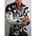 thumbnail image 1 of Nueva llegada Camisas de moda para hombres Casual Flores Estampado Manga larga Botón Top Ropa de hombre de gran tamaño, 1 of 6