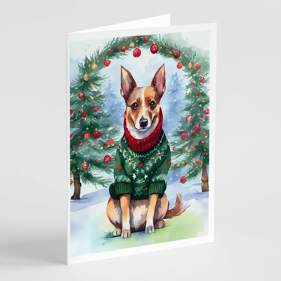 Lancashire Heeler Christmas Greeting Cards Pack of 8 7 in x 5 in