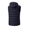 thumbnail image 4 of Men's Puffer Vest Lightweight Water-Resistant Winter Outdoor Full Zip Up Work Sleeveless Hooded Warm Vest Jacket Outerwear with 3 Zipper Pockets, 4 of 7