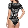 thumbnail image 4 of Gaeub Wine Funny Women'S Short Sleeve One Piece Swimsuit Sexy High-Waisted Bodysuit For Swimming, Beach, Sports - X-Large, 4 of 9