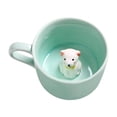 thumbnail image 1 of Taza de café 3D con diseño de animales de dibujos animados en el interior, de cerámica, pintada a mano, para leche y té. Perrito, 1 of 9