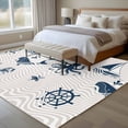 thumbnail image 4 of Large Area Rugs for Living Room Bedroom, Coastal Nautical 8'x10' Rug Washable Carpet Runner Indoor Outdoor, Summer Ocean Octopus Starfish Grey Wave Non Slip Floor Mats Rug for Kitchen, Patio, 4 of 8