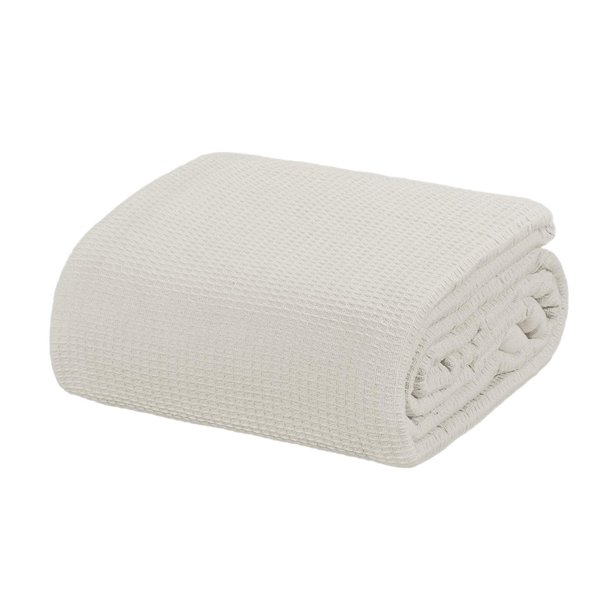 Crover All Season Thermal Waffle Cotton Queen Blanket Glacier Grey