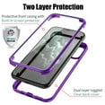 thumbnail image 2 of Dteck iPhone XS Case, Dual Layer Full Body Shockproof Protection Case Double Sides Tempered Glass Cover Flexible TPU Bumper For iPhone XS / iPhone X, Purple, 2 of 9