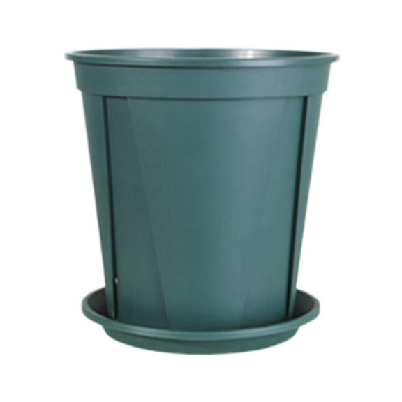 Plastic Plant Pots with Saucers, Indoor Outdoor Containers, Drainage Holes Planters, Modern Style Flower Pots, Balcony Living Room Office Decor Planters, Gift for Plant Lovers