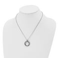 thumbnail image 4 of Stainless Steel Necklace with Pendants Chain Antiqued and Polished Black/Clear CZ Circle 18in 18 inch, 4 of 5