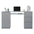 thumbnail image 7 of MADESA Home Office Computer Writing Desk with 3 Drawers, 1 Door and 1 Storage Shelf, Plenty of Space, Wood, 18" D x 53" W x 30" H – Grey, 7 of 7