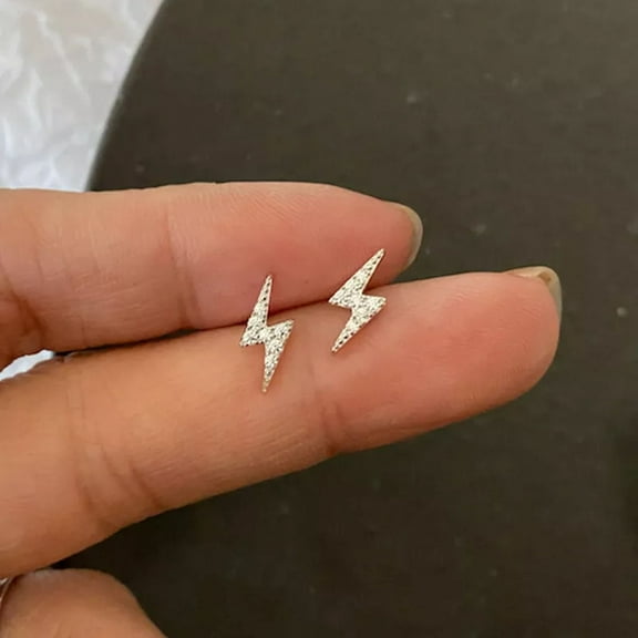 1Ct Round Cut Lab Created Diamond Men's Women's Lightning Stud Earrings 14k White Gold Plated