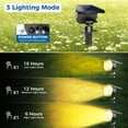 thumbnail image 4 of HOVMAP Solar Lights Outdoor COB LED Solar Spot Lights 1500mAh Battery 3 Modes IP65 Waterproof ABS 2 Pack for Garden Yard Pathway, 2Pc Warm light, 4 of 7