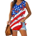 thumbnail image 6 of Womens July 4th Tank Tops Funny Patriotic Independence Day Graphic Sleeveless Tees High Low Holiday Casual Shirts Sky Blue, M, 6 of 6