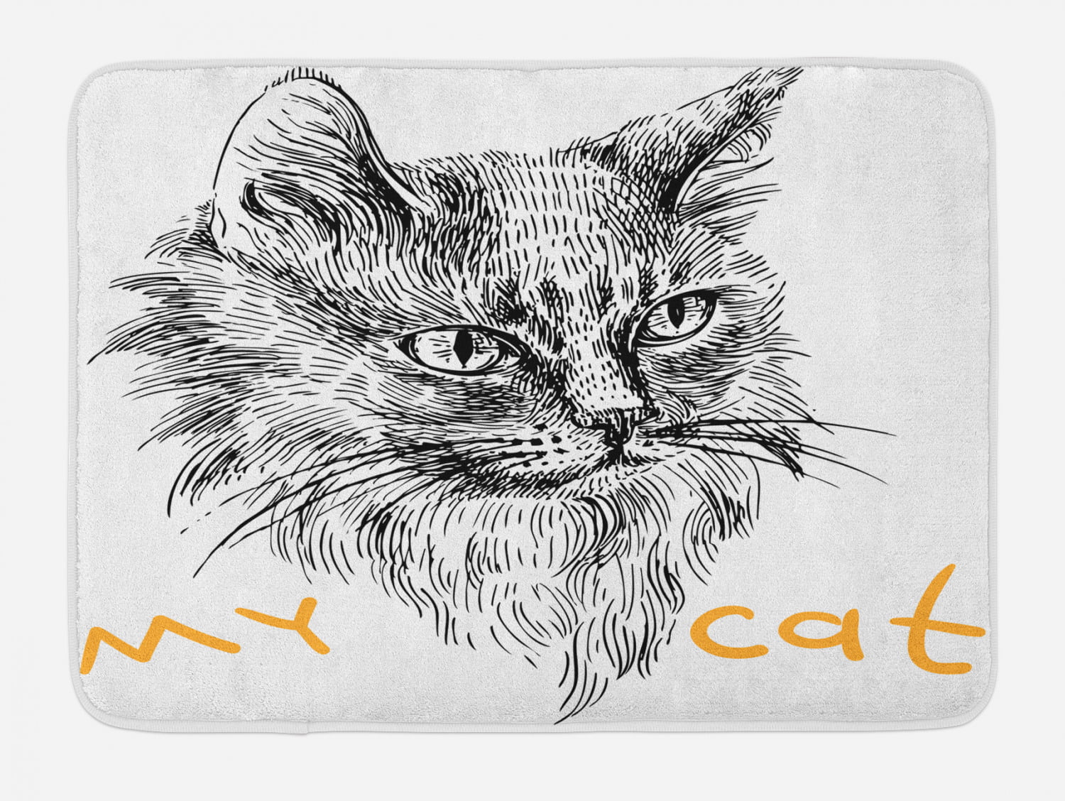 29.5 X 17.5 Inches Cat Bath Mat Lazy Furry Feline Pets Non-Slip Plush Mat 
