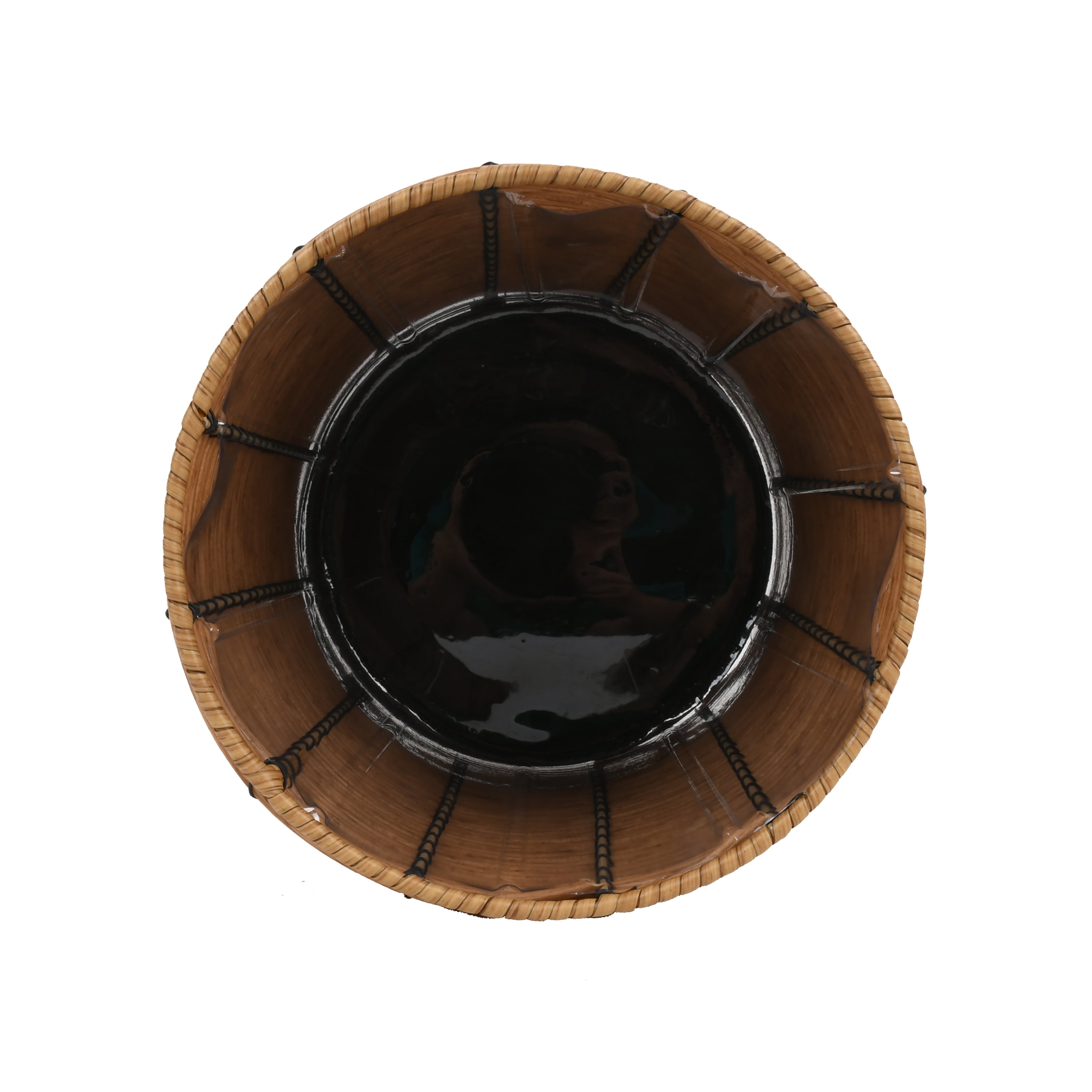 Better Homes & Gardens Thurlow Round Woven Planter with Wood Stand, 9.8 in