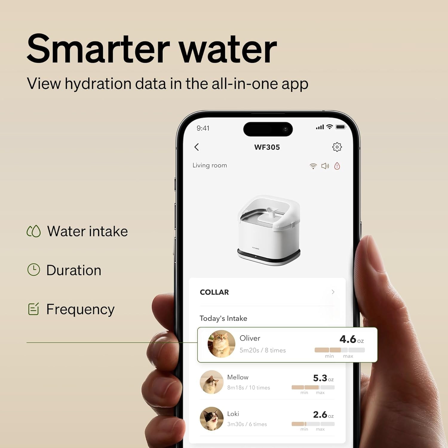 Smart RFID Cat Water Fountain 3L Stainless Steel with App Control for Multi-Pet Hydration Tracking