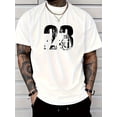 thumbnail image 1 of Camiseta de manga corta con cuello redondo para hombre con estilo simple y versión regular de moda, camiseta transpirable casual y cómoda para vacaciones de primavera y verano, ropa de hombre., 1 of 6