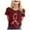Brick Red, variant on Womens T Shirts Short Sleeve Breast Cancer Awareness Month Print International Top Blouse Brick Red L