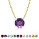 thumbnail image 1 of JeenMata Hermoso Collar con Colgante Solitario con Piedra Natal de Febrero de Corte Redondo de 1 Quilate, Amatista, Chapado en Oro Amarillo de 18 Quilates, Mujer, Adulto, 1 of 6