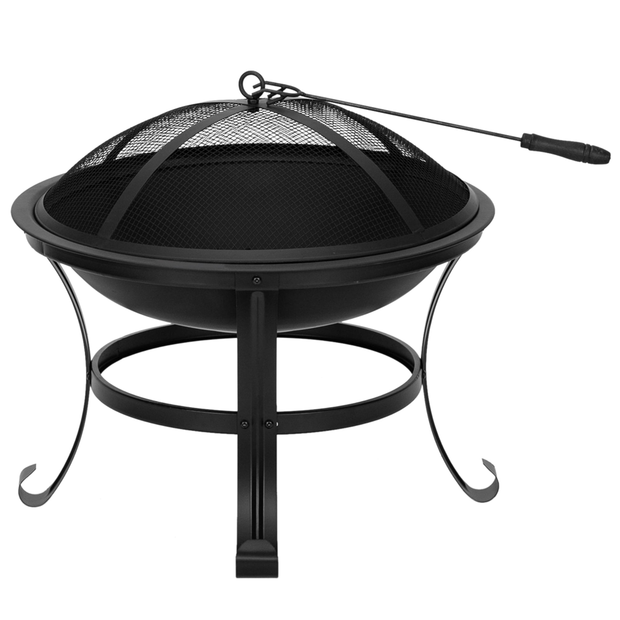 SYNGAR 22 Inch Grill Fire Pit, Outdoor Wood Burning Bonfire BBQ Grill Fire Bowl, Lightweight