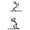 C, variant on 2Pcs Decorative Bookend with Stick Figure, Metal Stickman Bookend, Decorative Book Support for Office School Library and Book Lover Decor