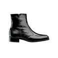 thumbnail image 2 of FLORSHEIM Mens Black Comfort Essex Almond Toe Block Heel Zip-Up Leather Dress Boots Shoes 10.5, 2 of 2