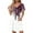 Purple, variant on Cmfcve Women's Summer T-Shirt Dress Printed Loose A-line Dress Short Sleeve V-Neck Midi Dress with Pockets