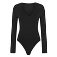 thumbnail image 5 of Herrnalise One Piece Body Shaper for Women Firm Tummy Compression Bodysuit Shaping with Butt Lifter Long Sleeved Erogenous Basics Versatile Solid Trendy Tight Fitting Cutout Jumpsuit Black, 5 of 6